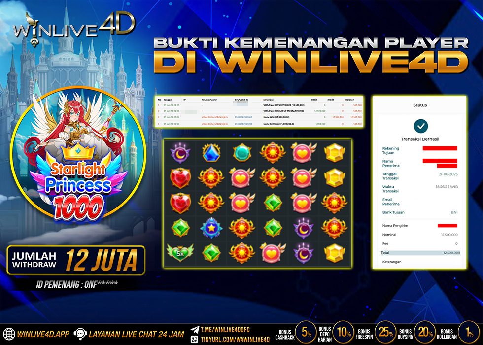 WINLIVE4D JACKPOT STARLIGHT PRINCESS 1000