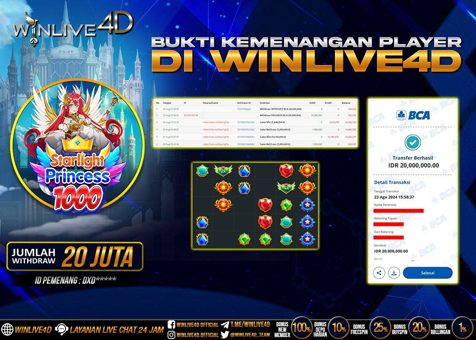 WINLIVE4D JACKPOT STARLIGHT PRINCESS 1000