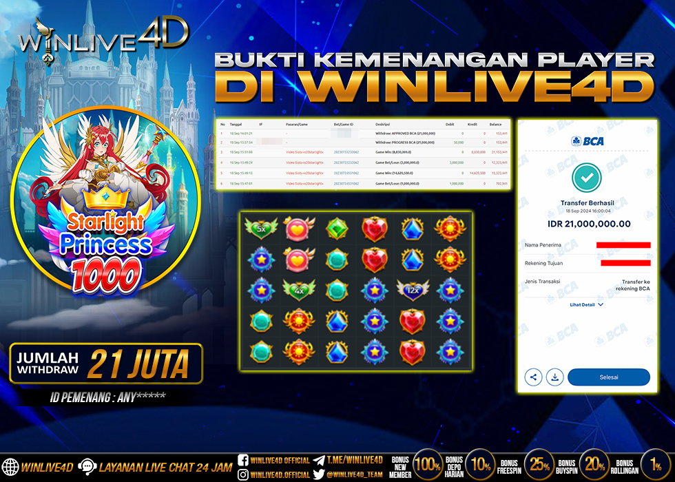 WINLIVE4D JACKPOT STARLIGHT PRINCESS 1000