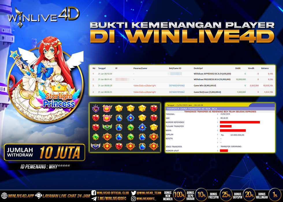 WINLIVE4D JACKPOT STARLIGHT PRINCESS 1000