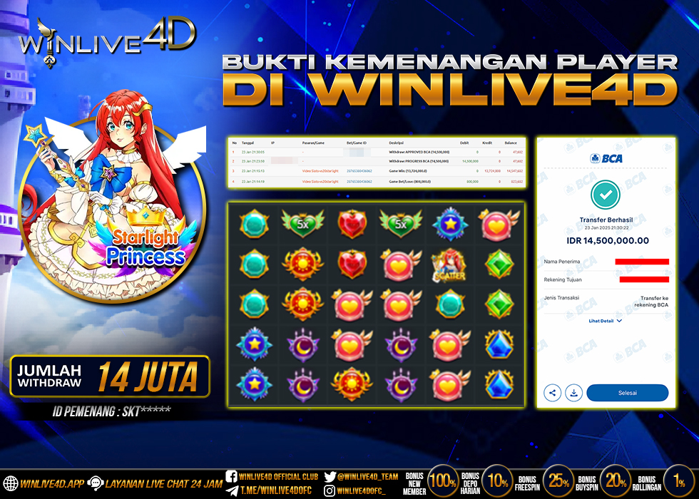 WINLIVE4D JACKPOT SLOT STARLIGHT PRINCESS