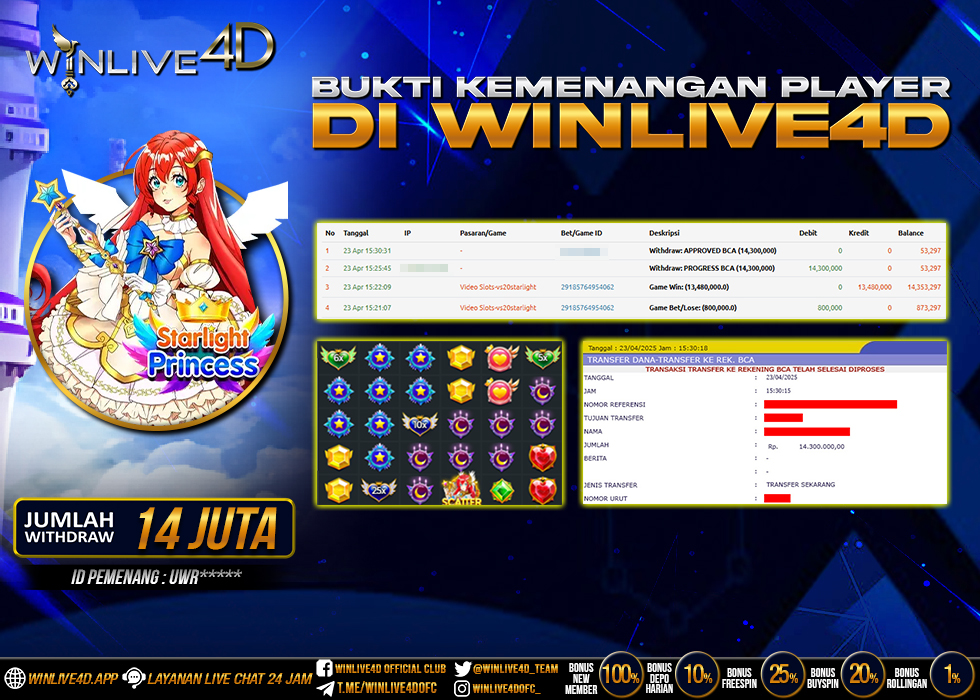 WINLIVE4D JACKPOT STARLIGHT PRINCESS