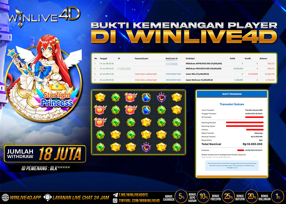 WINLIVE4D JACKPOT STARLIGHT PRINCESS
