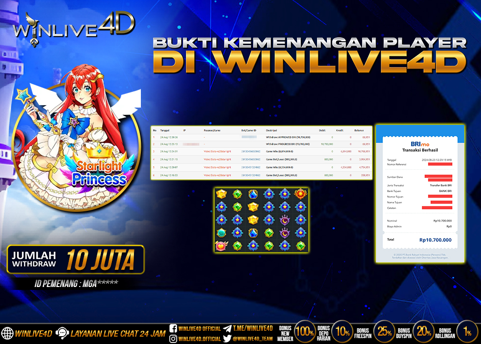 WINLIVE4D JACKPOT SLOT STARLIGHT PRINCESS