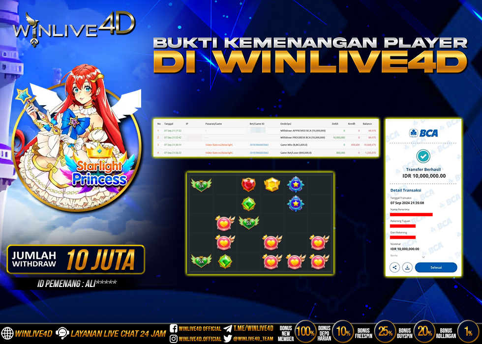 WINLIVE4D JACKPOT SLOT STARLIGHT PRINCESS