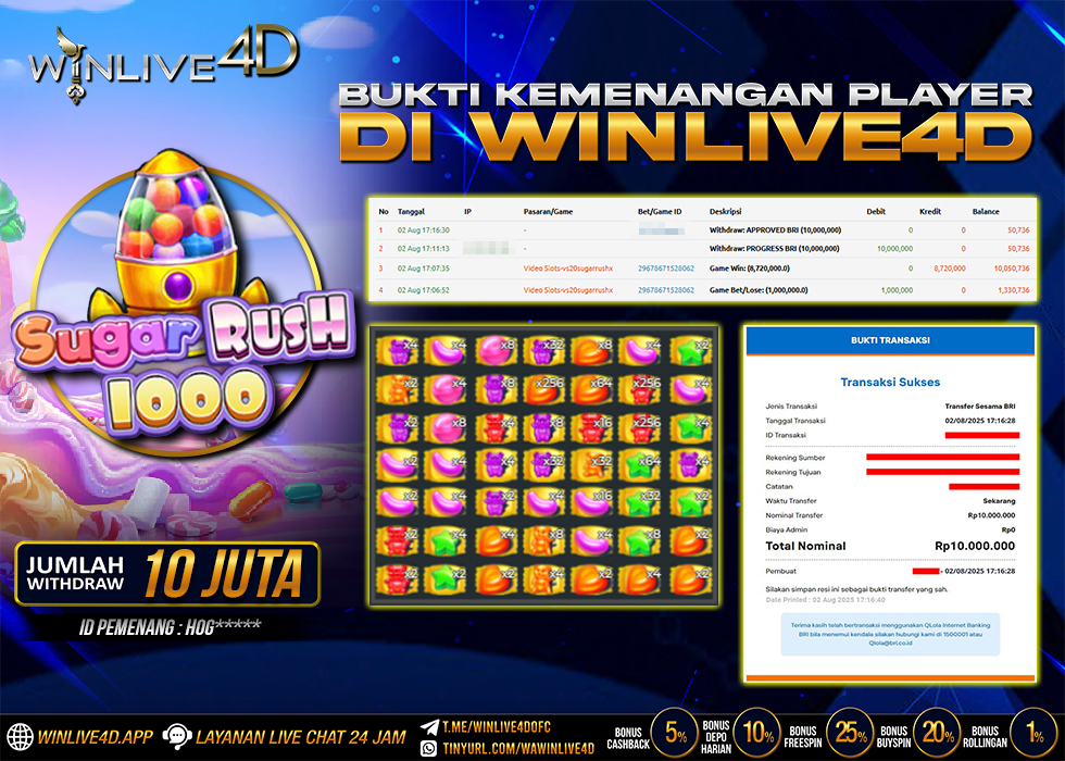 WINLIVE4D JACKPOT SUGAR RUSH 1000