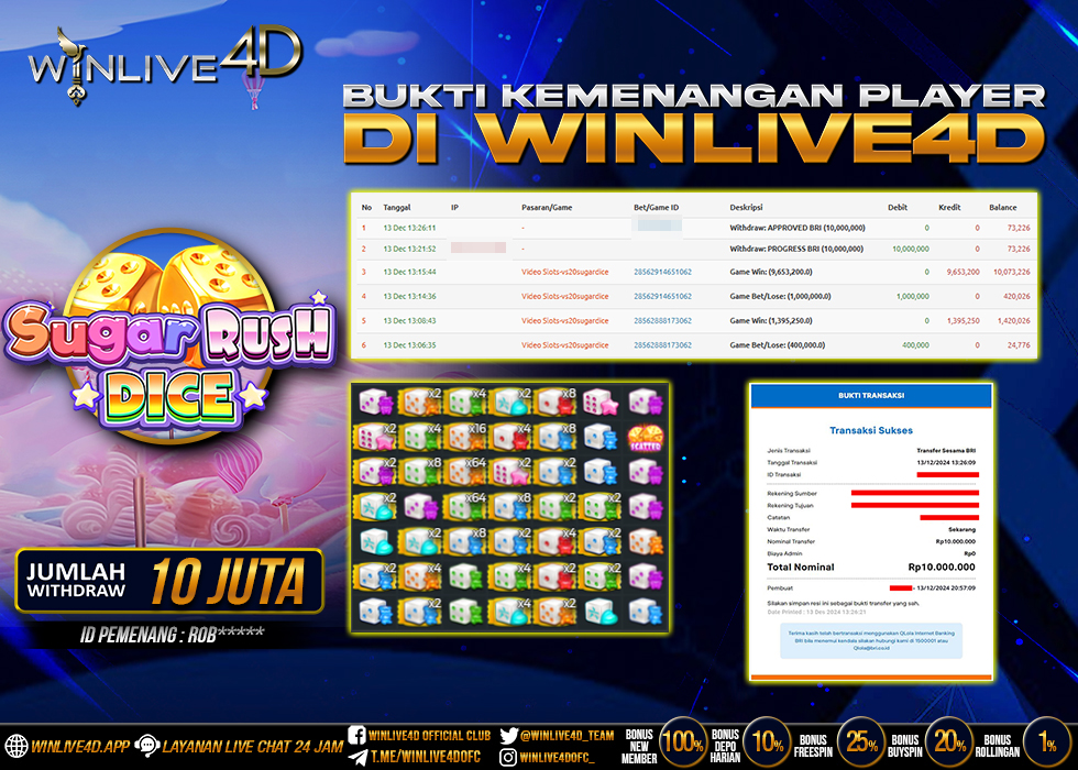 WINLIVE4D JACKPOT SUGAR RUSH DICE
