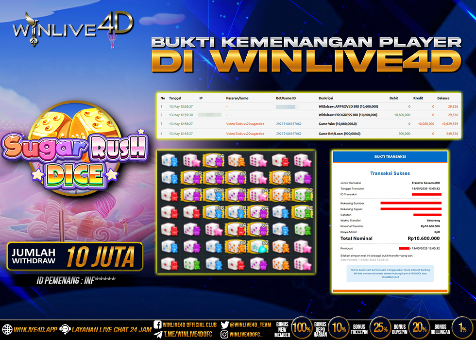 WINLIVE4D JACKPOT SUGAR RUSH DICE