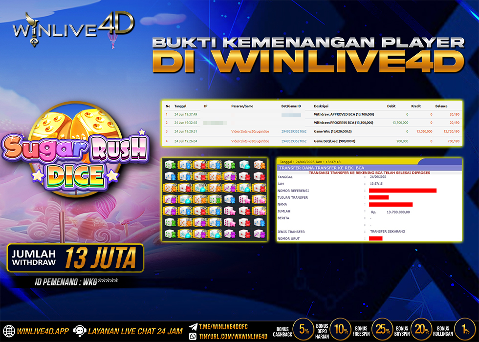 WINLIVE4D JACKPOT SUGAR RUSH DICE