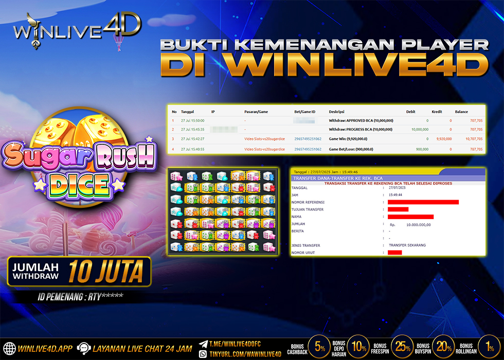 WINLIVE4D JACKPOT SUGAR RUSH DICE