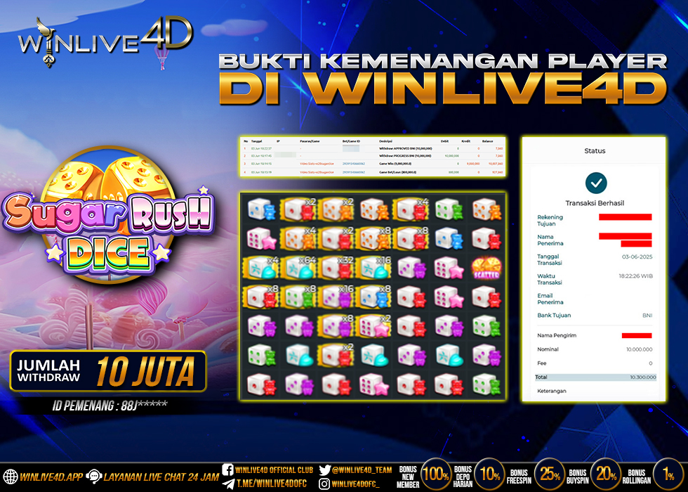WINLIVE4D JACKPOT SUGAR RUSH DICE
