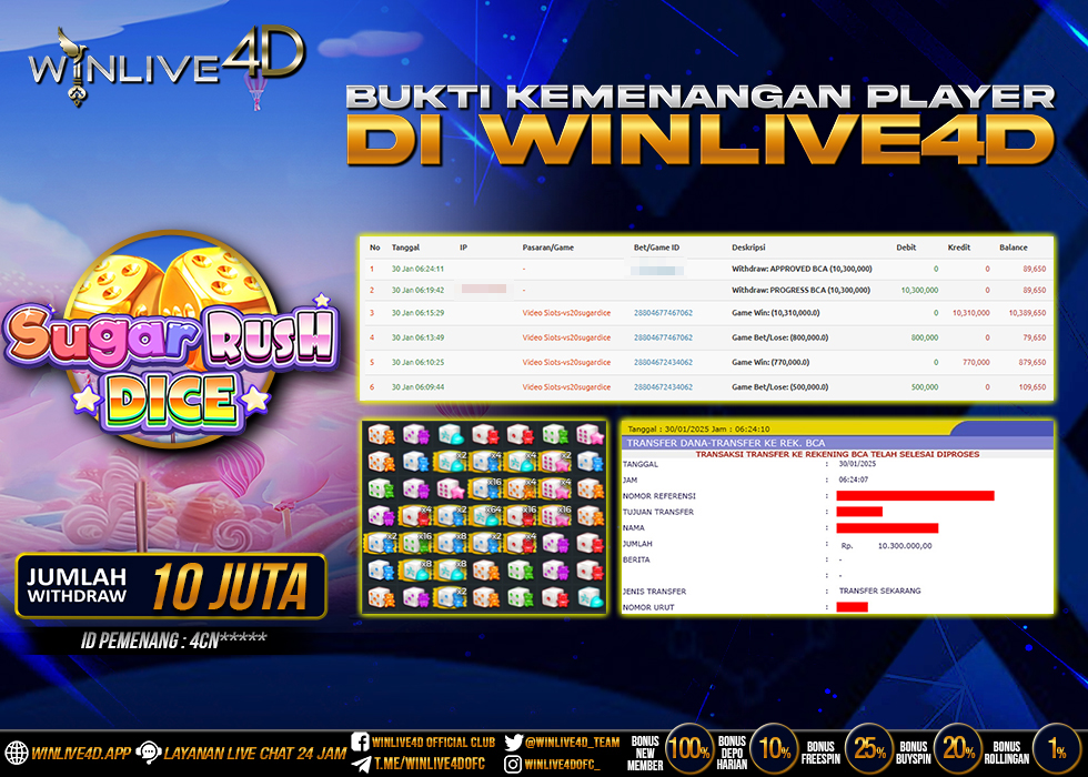WINLIVE4D JACKPOT SUGAR RUSH DICE