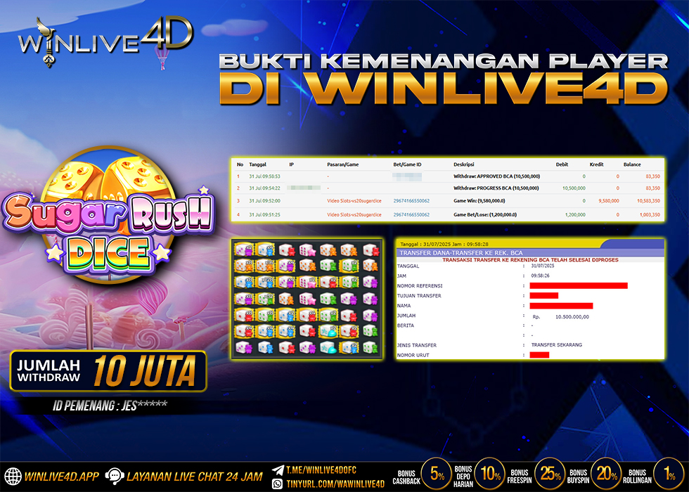 WINLIVE4D JACKPOT SUGAR RUSH DICE