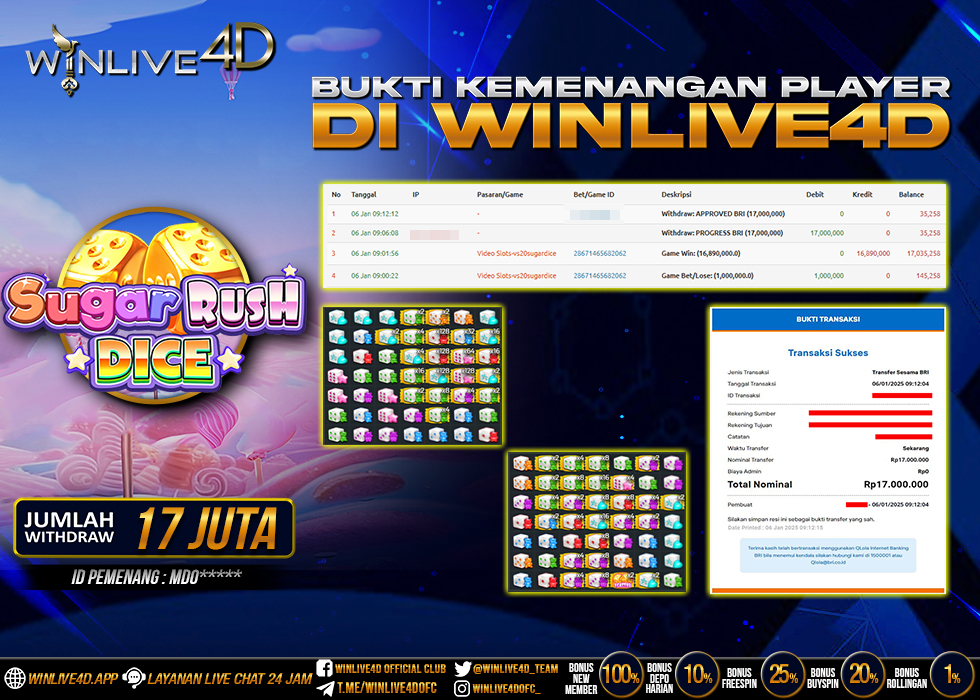WINLIVE4D JACKPOT SUGAR RUSH DICE