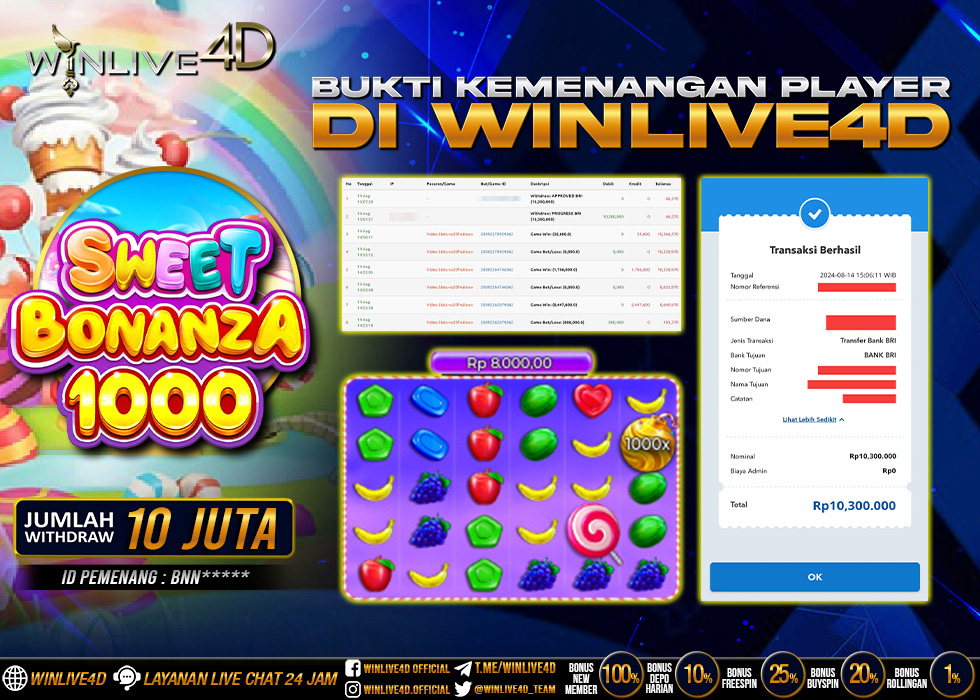 WINLIVE4D JACKPOT SLOT SWEET BONANZA 1000
