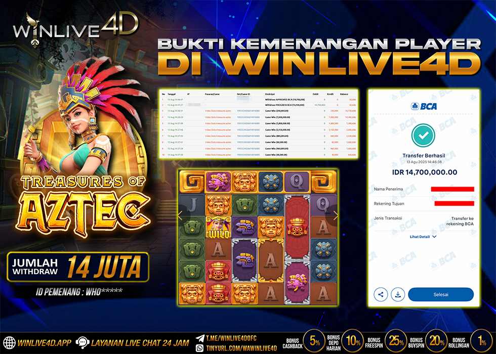 WINLIVE4D JACKPOT SLOT TREASURES OF AZTEC