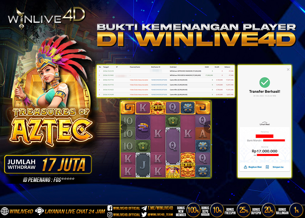 WINLIVE4D JACKPOT SLOT TREASURES OF AZTEC