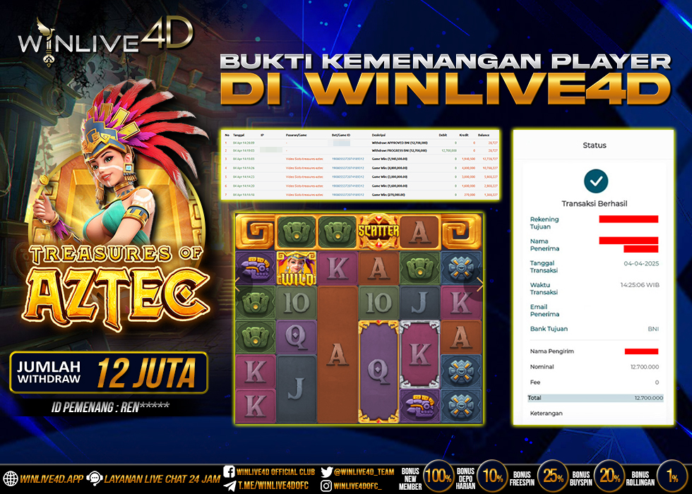 WINLIVE4D JACKPOT SLOT TREASURES OF AZTEC