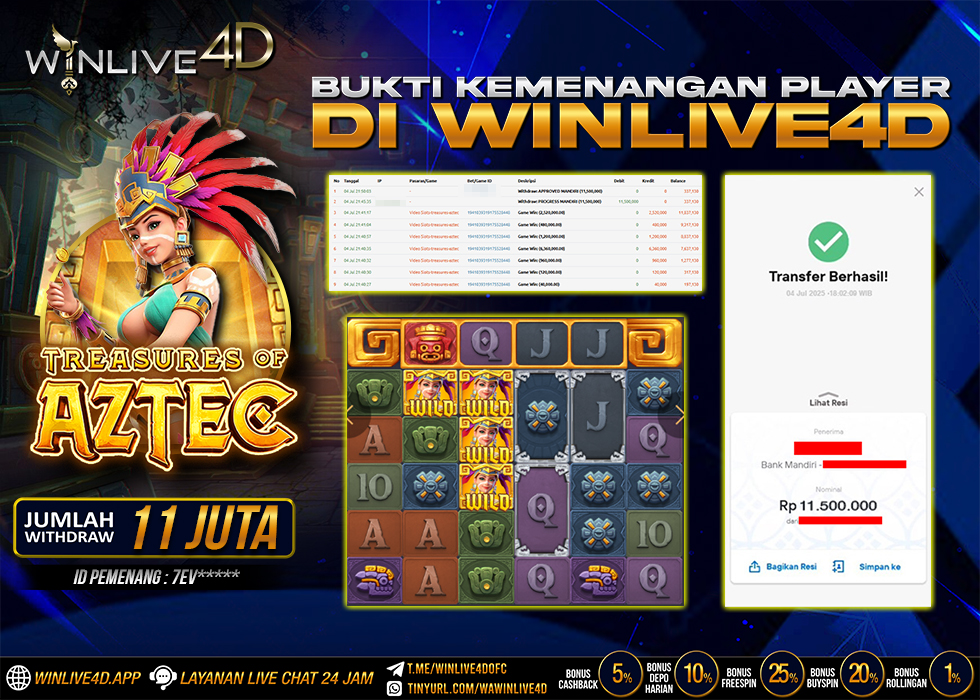 WINLIVE4D JACKPOT SLOT TREASURES OF AZTEC