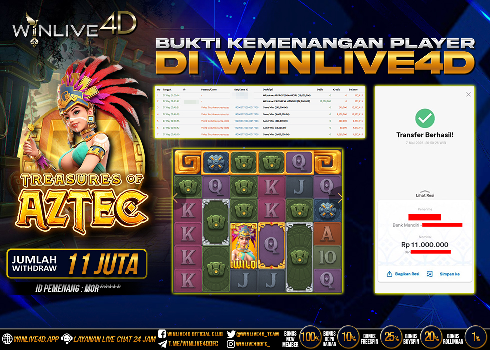 WINLIVE4D JACKPOT SLOT TREASURES OF AZTEC