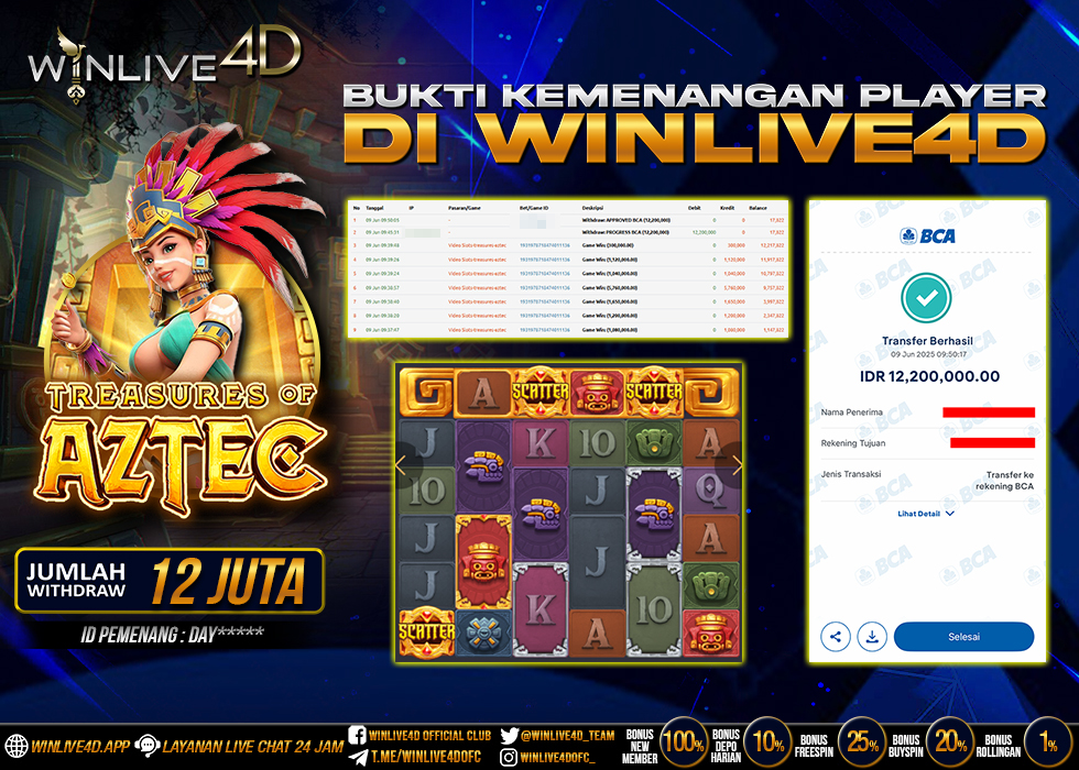 WINLIVE4D JACKPOT SLOT TREASURES OF AZTEC