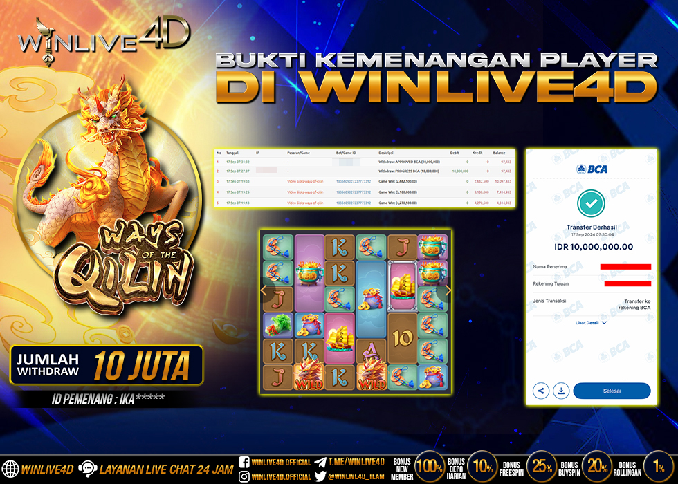 WINLIVE4D JACKPOT SLOT WAYS OF THE QILIN