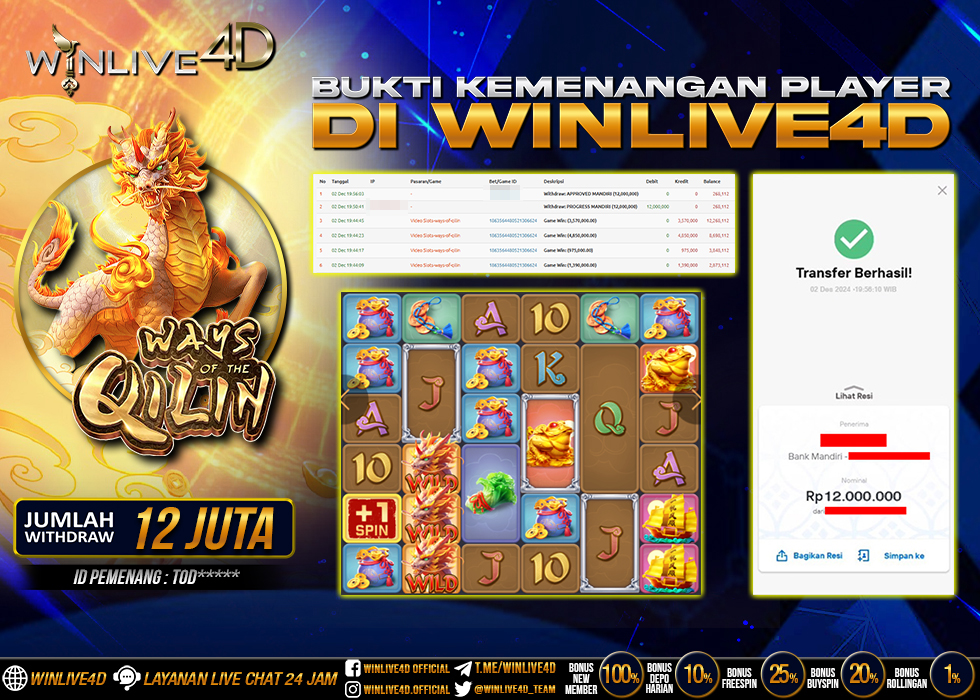 WINLIVE4D JACKPOT SLOT WAYS OF THE QILIN