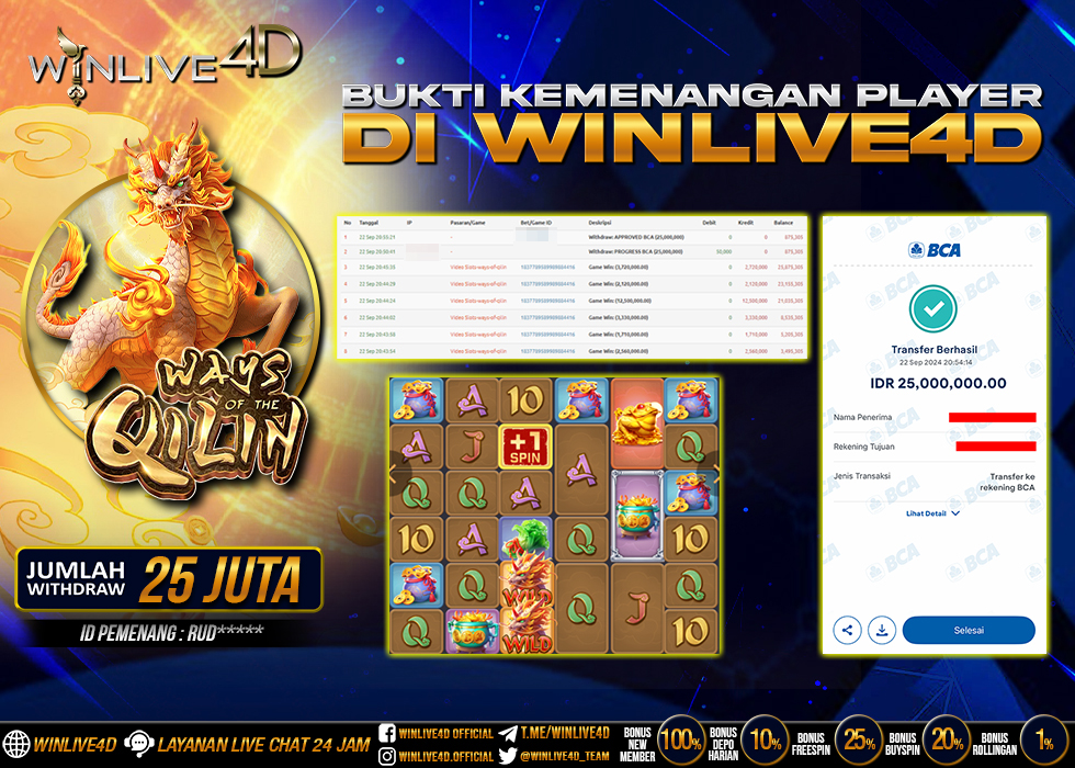 WINLIVE4D JACKPOT SLOT WAYS OF THE QILIN