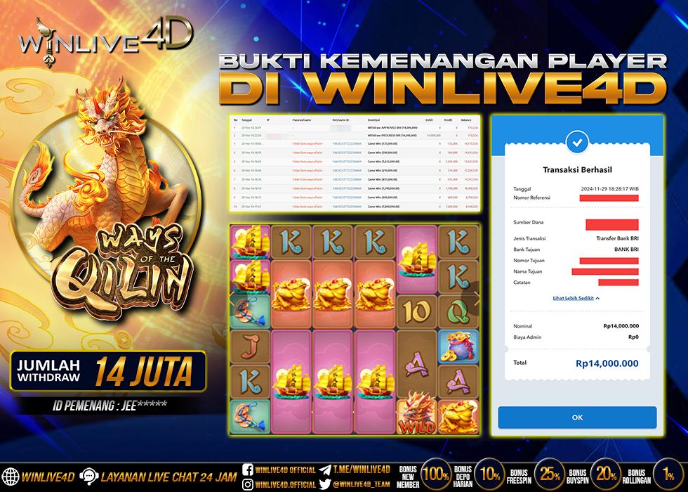 WINLIVE4D JACKPOT SLOT WAYS OF THE QILIN