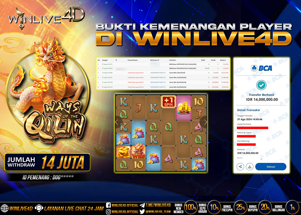 WINLIVE4D JACKPOT SLOT WAYS OF THE QILIN