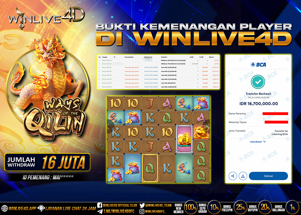 WINLIVE4D JACKPOT SLOT WAYS OF THE QILIN