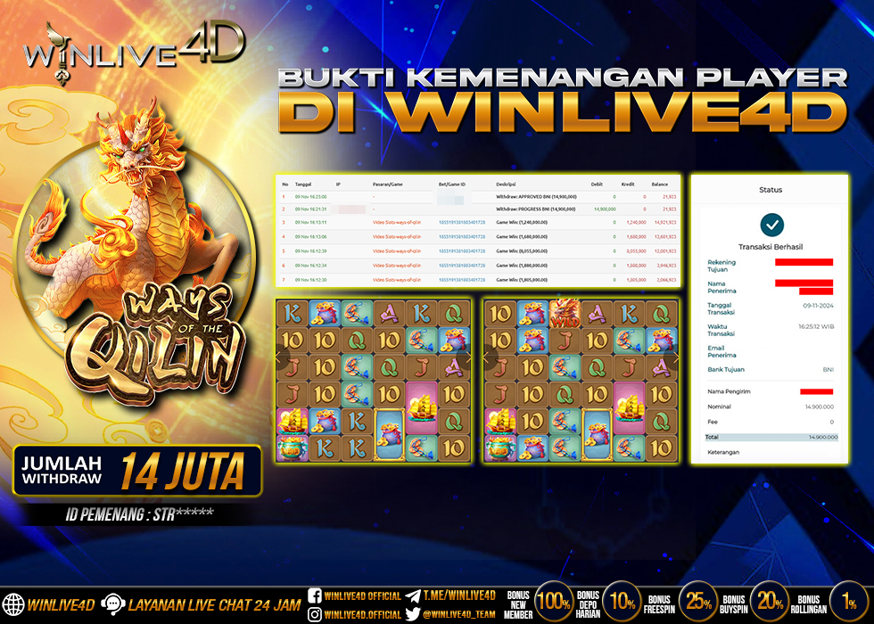 WINLIVE4D JACKPOT SLOT WAYS OF THE QILIN