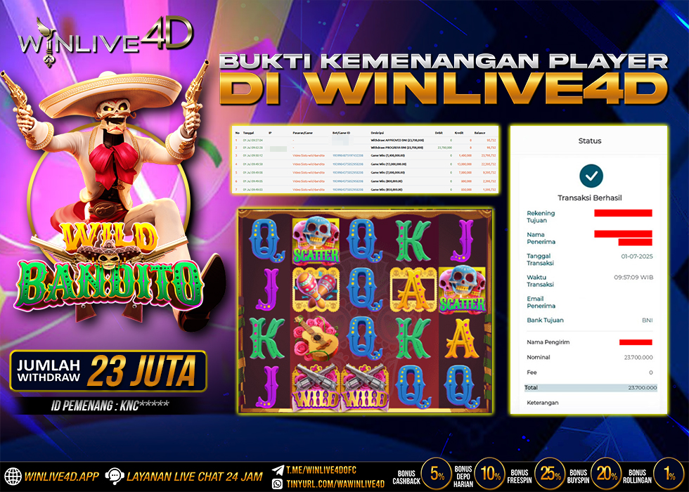 WINLIVE4D JACKPOT SLOT WILD BANDITO