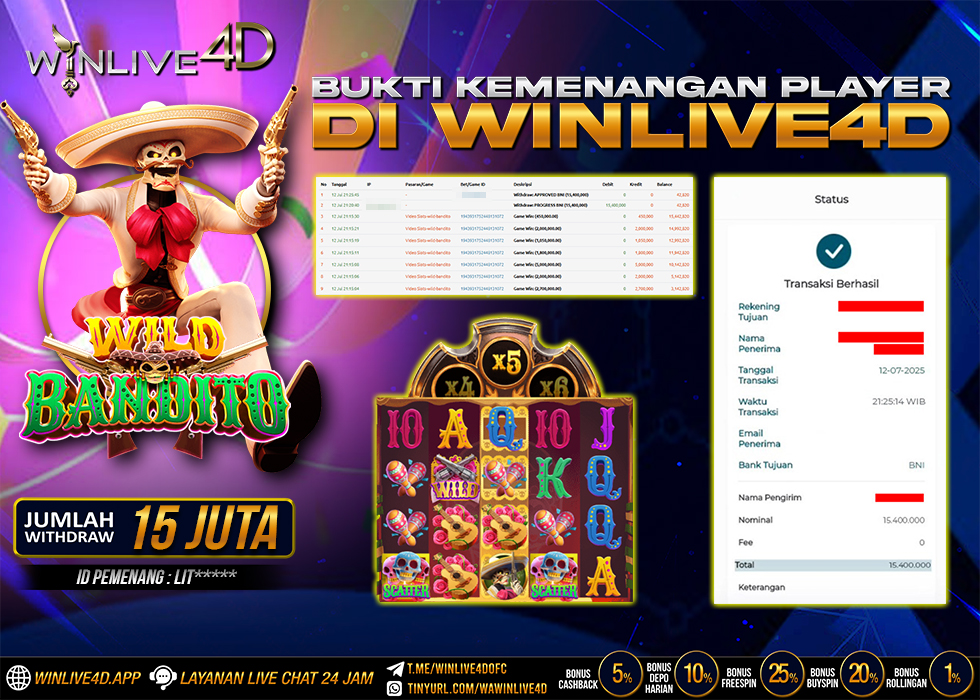 WINLIVE4D JACKPOT SLOT WILD BANDITO