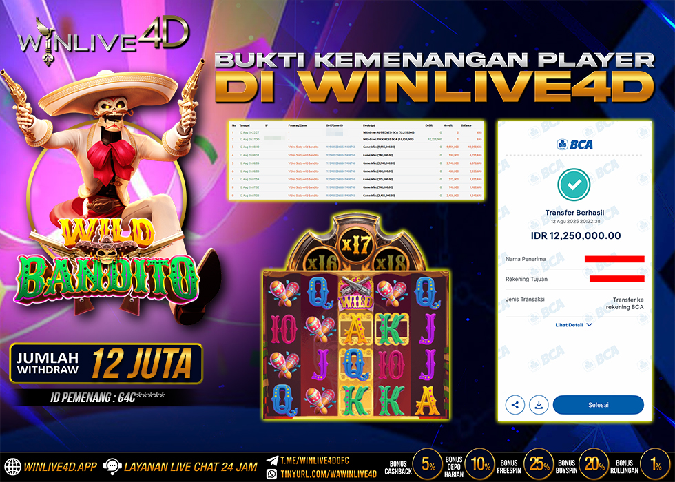 WINLIVE4D JACKPOT SLOT WILD BANDITO