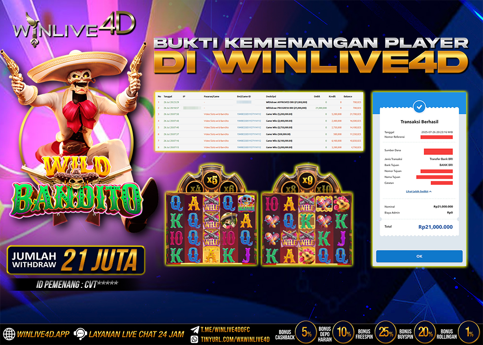 WINLIVE4D JACKPOT SLOT WILD BANDITO