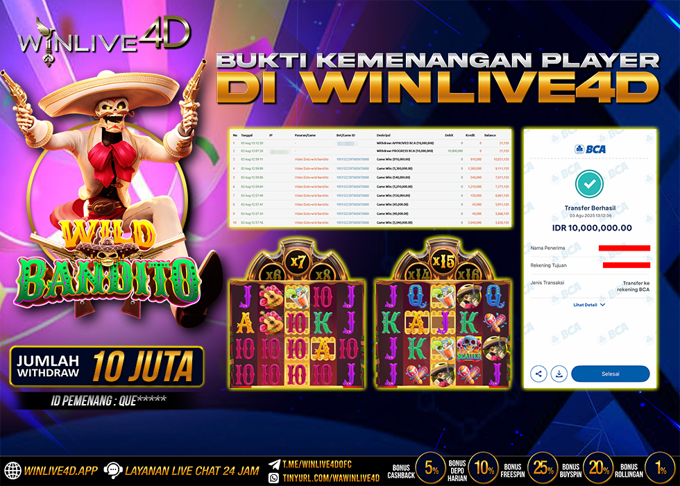 WINLIVE4D JACKPOT SLOT WILD BANDITO