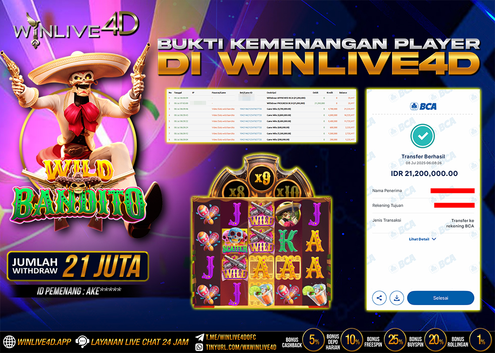 WINLIVE4D JACKPOT SLOT WILD BANDITO