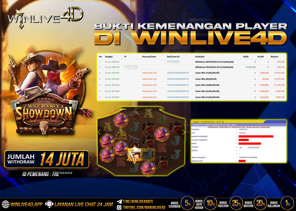 WINLIVE4D JACKPOT SLOT WILD BOUNTY