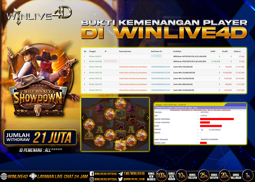 WINLIVE4D JACKPOT SLOT WILD BOUNTY SHOWDOWN