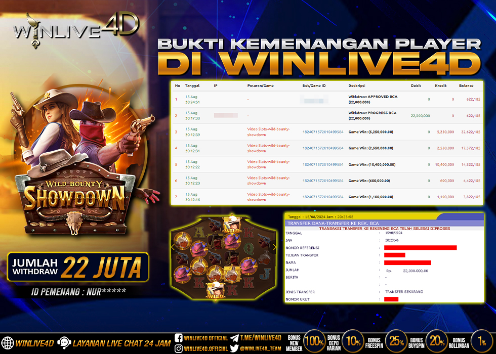 WINLIVE4D JACKPOT SLOT WILD BOUNTY SHOWDOWN