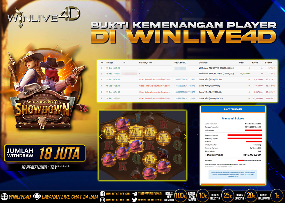 WINLIVE4D JACKPOT SLOT WILD BOUNTY SHOWDOWN