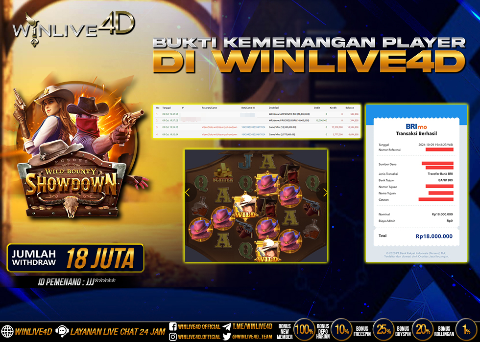 WINLIVE4D JACKPOT SLOT WILD BOUNTY SHOWDOWN