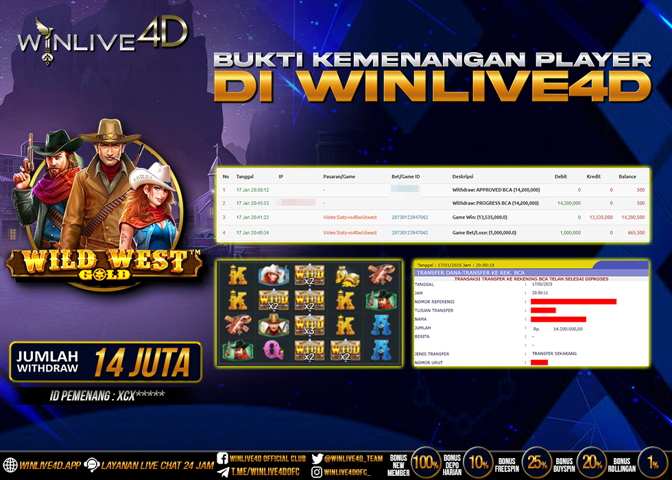 WINLIVE4D JACKPOT SLOT WILD WEST GOLD