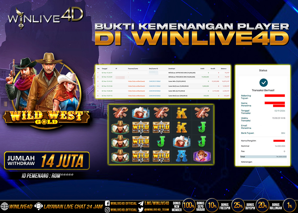 WINLIVE4D JACKPOT SLOT WILD WEST GOLD