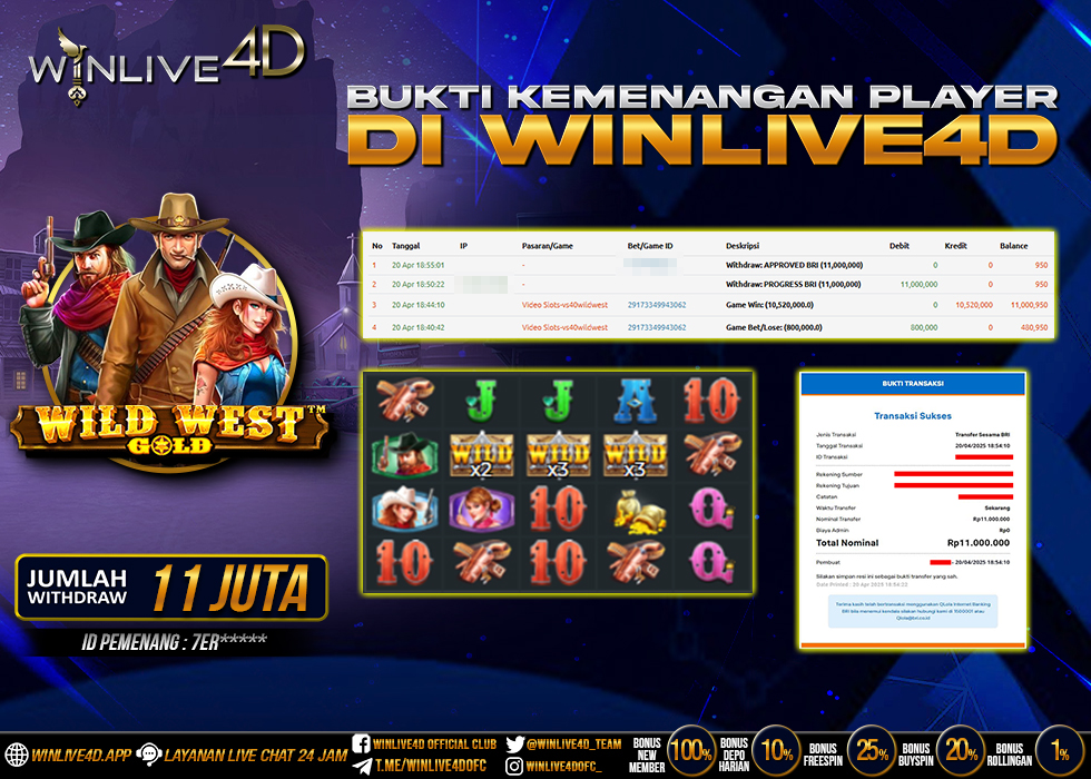 WINLIVE4D JACKPOT SLOT WILD WEST GOLD
