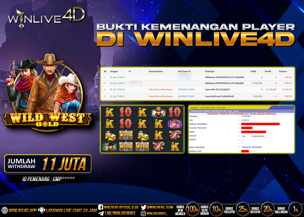 WINLIVE4D JACKPOT SLOT WILD WEST GOLD