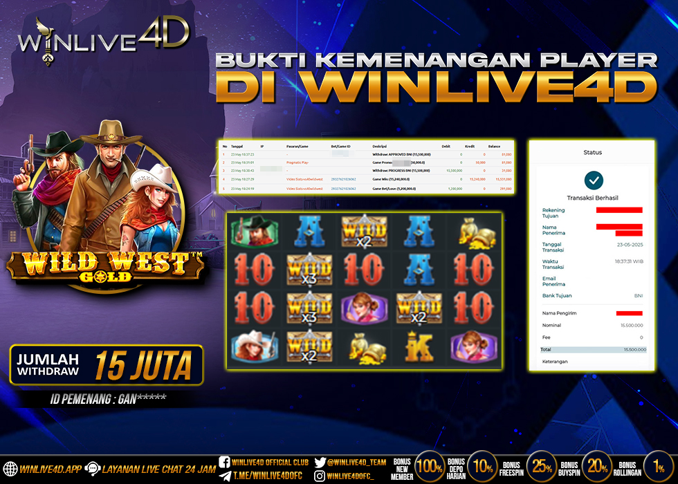 WINLIVE4D JACKPOT SLOT WILD WEST GOLD