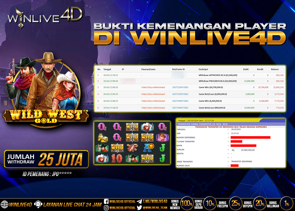 WINLIVE4D JACKPOT SLOT WILD WEST GOLD