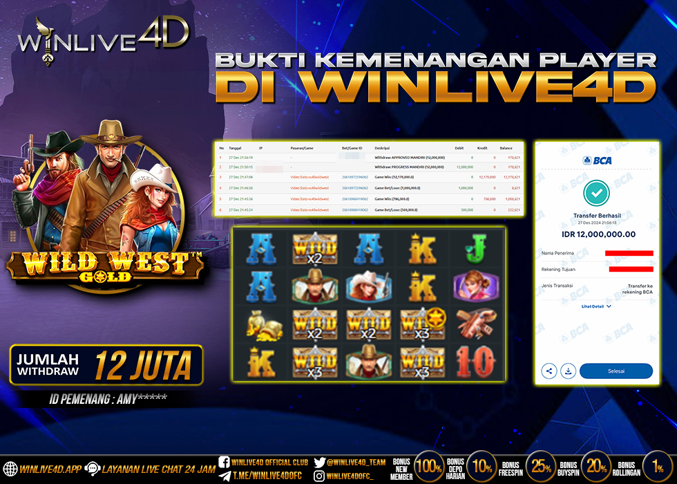 WINLIVE4D JACKPOT SLOT WILD WEST GOLD
